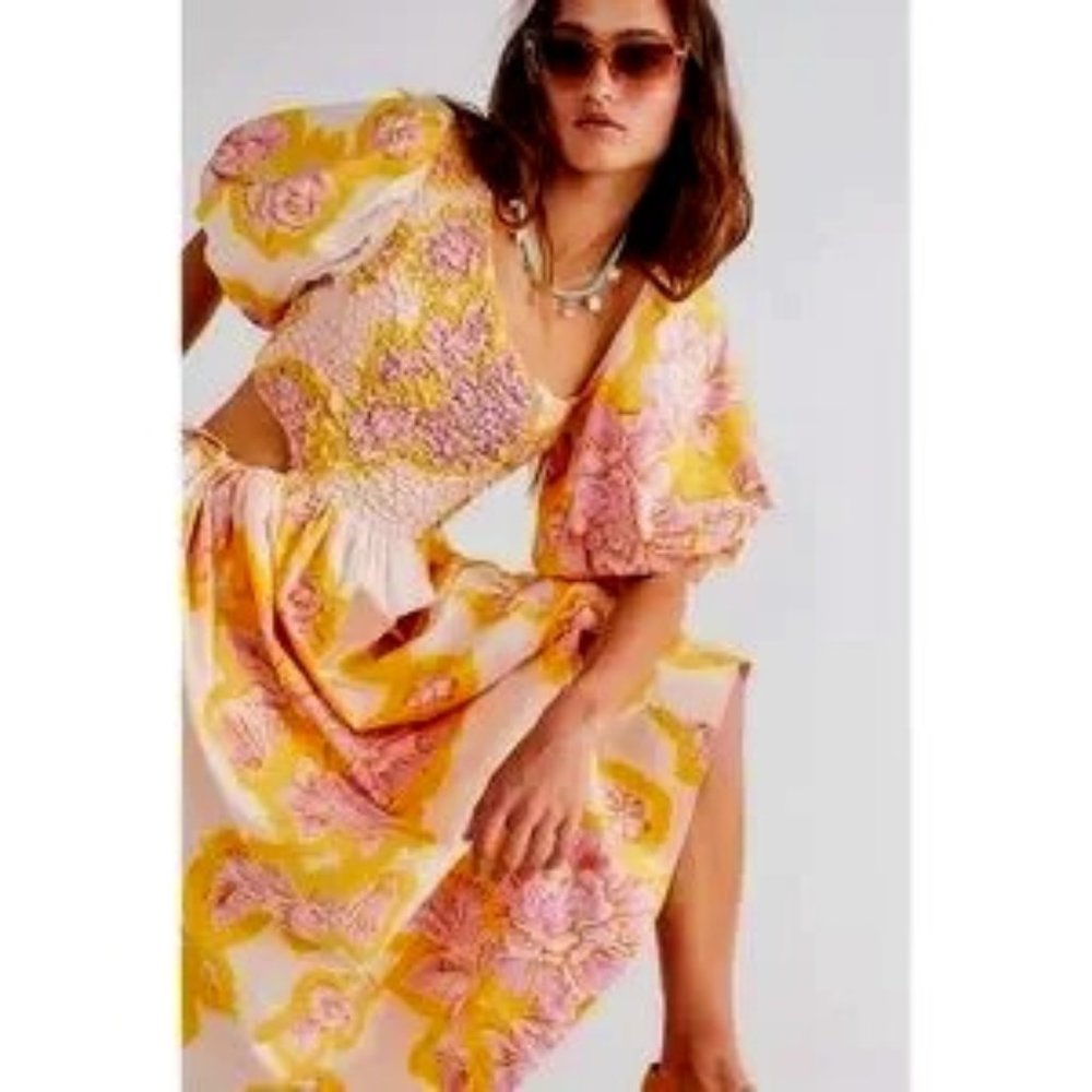 Free People Endless Summer Midi Puff Sleeve Maxi - Picture 5 of 6